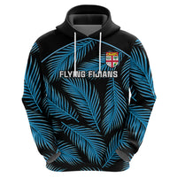 Fiji Rugby Hoodie Flying Fijians Blue Palm Tree Version - Wonder Print Shop