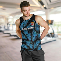 Custom Fiji Rugby Men Tank Top Flying Fijians Blue Palm Tree Version - Wonder Print Shop