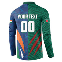 Custom Cricket India Vs Bangladesh Button Sweatshirt Simple Style - Wonder Print Shop
