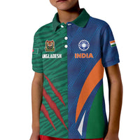 Custom Cricket India Vs Bangladesh Kid Polo Shirt Simple Style - Wonder Print Shop