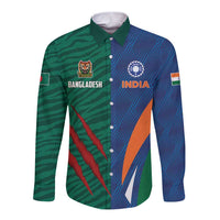 Custom Cricket India Vs Bangladesh Long Sleeve Button Shirt Simple Style - Wonder Print Shop
