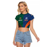 Custom Cricket India Vs Bangladesh Raglan Cropped T Shirt Simple Style - Wonder Print Shop