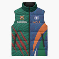 Custom Cricket India Vs Bangladesh Sleeveless Puffer Jacket Simple Style - Wonder Print Shop