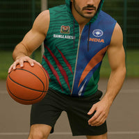 Custom Cricket India Vs Bangladesh Sleeveless Zip Hoodie Simple Style - Wonder Print Shop