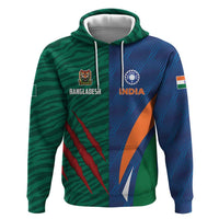 Custom Cricket India Vs Bangladesh Zip Hoodie Simple Style - Wonder Print Shop