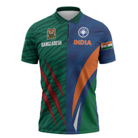 Custom Cricket India Vs Bangladesh Zipper Polo Shirt Simple Style - Wonder Print Shop