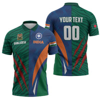 Custom Cricket India Vs Bangladesh Zipper Polo Shirt Simple Style - Wonder Print Shop