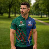 Custom Cricket India Vs Bangladesh Zipper Polo Shirt Simple Style - Wonder Print Shop