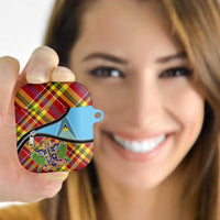 Saint Lucia Creole Day AirPods Case Madras Pattern Zipper Stylized - Wonder Print Shop