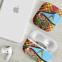 Saint Lucia Creole Day AirPods Case Madras Pattern Zipper Stylized - Wonder Print Shop