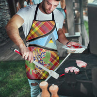Saint Lucia Creole Day Apron Madras Pattern Zipper Stylized - Wonder Print Shop