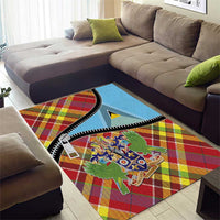 Saint Lucia Creole Day Area Rug Madras Pattern Zipper Stylized - Wonder Print Shop