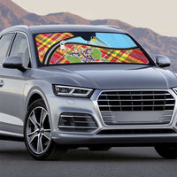 Saint Lucia Creole Day Auto Sun Shade Madras Pattern Zipper Stylized - Wonder Print Shop