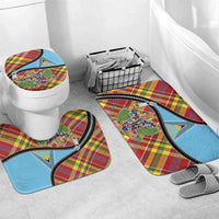 Saint Lucia Creole Day Bathroom Set Madras Pattern Zipper Stylized - Wonder Print Shop
