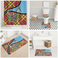 Saint Lucia Creole Day Bathroom Set Madras Pattern Zipper Stylized - Wonder Print Shop