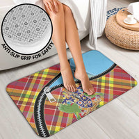 Saint Lucia Creole Day Bathroom Set Madras Pattern Zipper Stylized - Wonder Print Shop