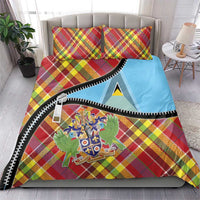 Saint Lucia Creole Day Bedding Set Madras Pattern Zipper Stylized - Wonder Print Shop