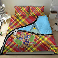 Saint Lucia Creole Day Bedding Set Madras Pattern Zipper Stylized - Wonder Print Shop