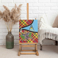 Saint Lucia Creole Day Canvas Wall Art Madras Pattern Zipper Stylized - Wonder Print Shop