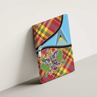 Saint Lucia Creole Day Canvas Wall Art Madras Pattern Zipper Stylized - Wonder Print Shop