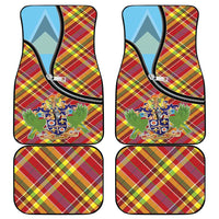 Saint Lucia Creole Day Car Mats Madras Pattern Zipper Stylized - Wonder Print Shop
