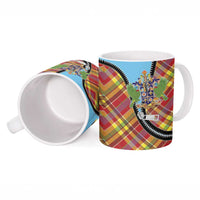 Saint Lucia Creole Day Ceramic Mug Madras Pattern Zipper Stylized - Wonder Print Shop