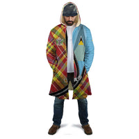Saint Lucia Creole Day Cloak Madras Pattern Zipper Stylized - Wonder Print Shop