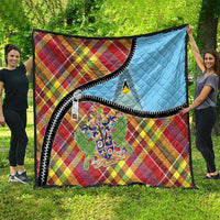 Saint Lucia Creole Day Quilt Madras Pattern Zipper Stylized - Wonder Print Shop