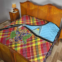 Saint Lucia Creole Day Quilt Madras Pattern Zipper Stylized - Wonder Print Shop