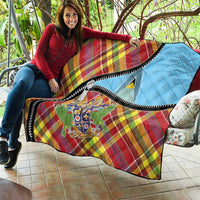 Saint Lucia Creole Day Quilt Madras Pattern Zipper Stylized - Wonder Print Shop