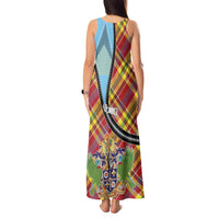 Saint Lucia Creole Day Tank Maxi Dress Madras Pattern Zipper Stylized - Wonder Print Shop