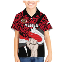 Personalised Yemen Independence Day Family Matching Mermaid Dress and Hawaiian Shirt Yemeni Coat Of Arms Leopard Pattern - Wonder Print Shop