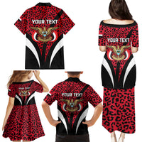 Personalised Yemen Independence Day Family Matching Puletasi Dress and Hawaiian Shirt Yemeni Coat Of Arms Leopard Pattern - Wonder Print Shop