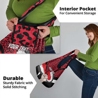 Personalised Yemen Independence Day Grocery Bag Yemeni Coat Of Arms Leopard Pattern