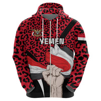 Personalised Yemen Independence Day Hoodie Yemeni Coat Of Arms Leopard Pattern - Wonder Print Shop