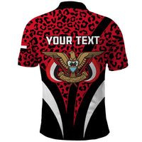 Personalised Yemen Independence Day Polo Shirt Yemeni Coat Of Arms Leopard Pattern - Wonder Print Shop
