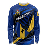 Personalised Barbados Independence Day Long Sleeve Shirt Barbadian Coat Of Arms Special Version - Wonder Print Shop
