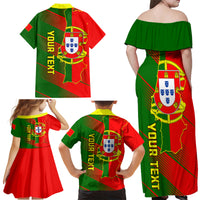 Personalised Portugal Independence Day Family Matching Off Shoulder Maxi Dress and Hawaiian Shirt Portuguesa Map Flag Style - Wonder Print Shop