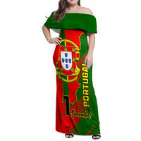 Personalised Portugal Independence Day Family Matching Off Shoulder Maxi Dress and Hawaiian Shirt Portuguesa Map Flag Style - Wonder Print Shop
