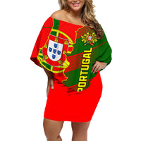 Personalised Portugal Independence Day Family Matching Off Shoulder Short Dress and Hawaiian Shirt Portuguesa Map Flag Style - Wonder Print Shop