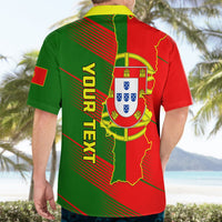 Portugal Independence Day Hawaiian shirt back view with Portugal map and crest