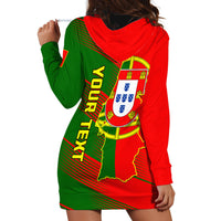 Personalised Portugal Independence Day Hoodie Dress Portuguesa Map Flag Style - Wonder Print Shop