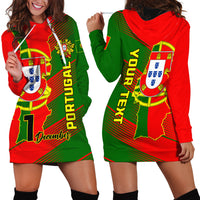 Personalised Portugal Independence Day Hoodie Dress Portuguesa Map Flag Style - Wonder Print Shop