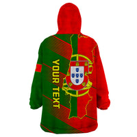 Personalised Portugal Independence Day Wearable Blanket Hoodie Portuguesa Map Flag Style - Wonder Print Shop