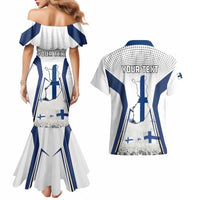 Personalised Finland Independence Day Couples Matching Mermaid Dress and Hawaiian Shirt Suomi Coat Of Arms Special Version LT01