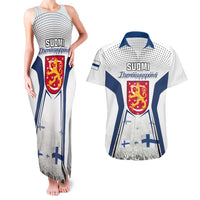 Personalised Finland Independence Day Couples Matching Tank Maxi Dress and Hawaiian Shirt Suomi Coat Of Arms Special Version LT01