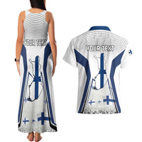 Personalised Finland Independence Day Couples Matching Tank Maxi Dress and Hawaiian Shirt Suomi Coat Of Arms Special Version LT01