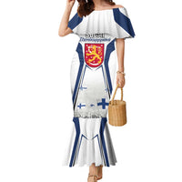 Personalised Finland Independence Day Family Matching Mermaid Dress and Hawaiian Shirt Suomi Coat Of Arms Special Version LT01