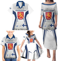 Personalised Finland Independence Day Family Matching Puletasi Dress and Hawaiian Shirt Suomi Coat Of Arms Special Version LT01