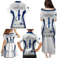 Personalised Finland Independence Day Family Matching Puletasi Dress and Hawaiian Shirt Suomi Coat Of Arms Special Version LT01